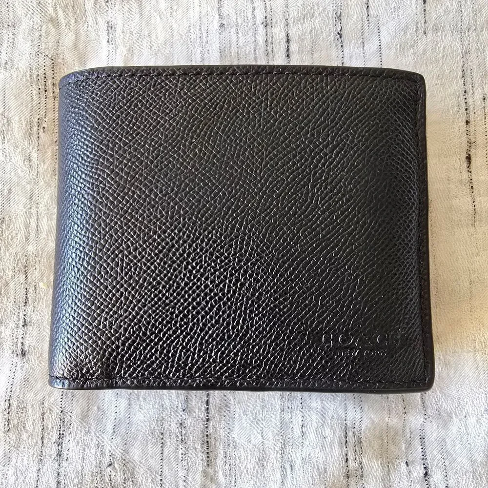NWOT Coach Black Crossgrain Leather 3-in-1 Wallet